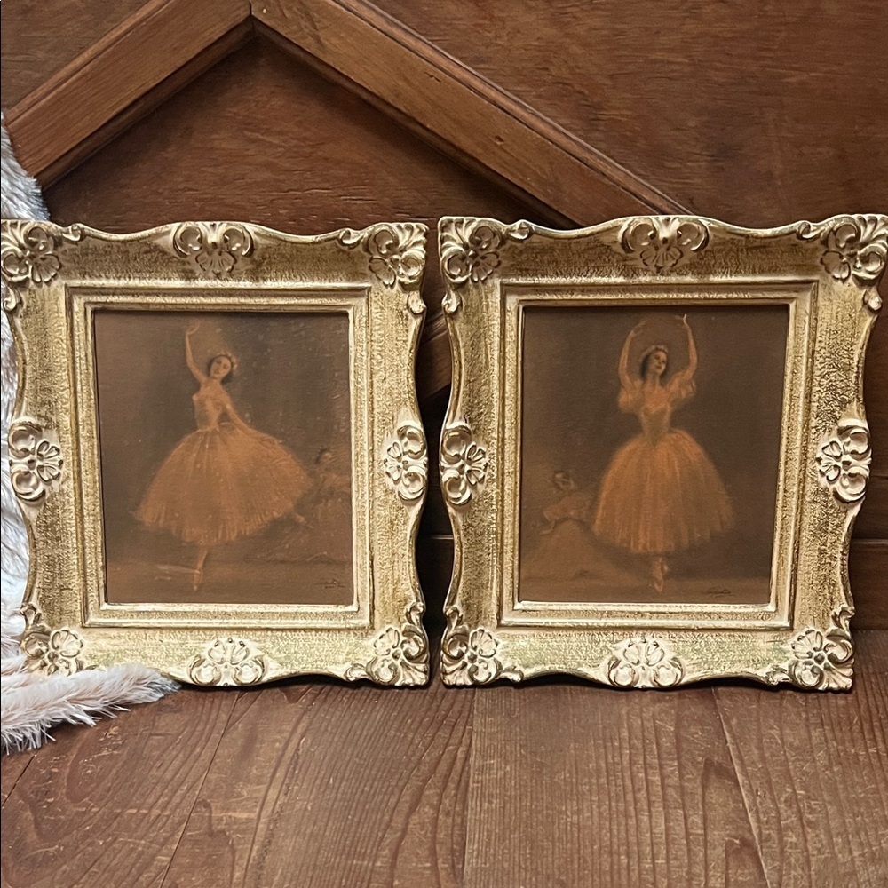 2 FRAMED VINTAGE SOPHIE BALLERINA PRINTS/LITHOGRAPHS- 1920 OR 1930'S- TMCO - Picture 1 of 5